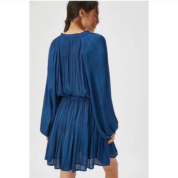 Anthropologie Tomasa Pleated Tunic Royal Blue - Picture 2 of 9